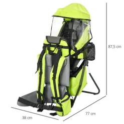 Homcom - Mochila porta-bebés verde 85 cm* Portabebés Y Bici·Portabebés Y Mochilas