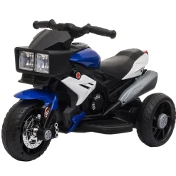 Homcom - Moto eléctrica batería 3 ruedas Trimoto Negro y Azul* Vehículos De Batería O A Pedales