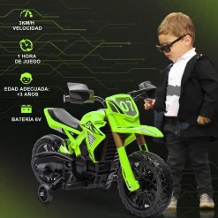 AIYAPLAY Homcom - Moto eléctrica batería 6 V Verde