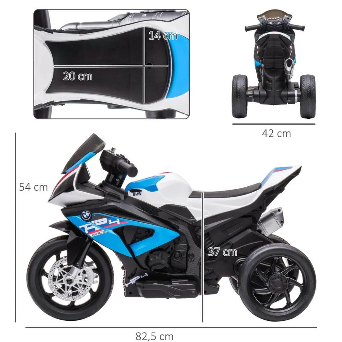 Homcom - Moto eléctrica BMW HP4 azul