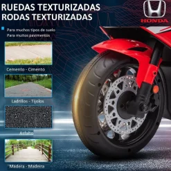 Homcom - Moto eléctrica Honda roja