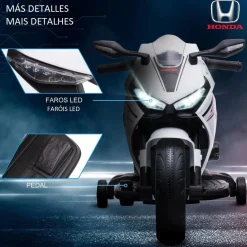 Homcom - Moto eléctrica Honda blanca* Vehículos De Batería O A Pedales