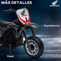 Homcom - Moto eléctrica Honda CRF450RL Gris