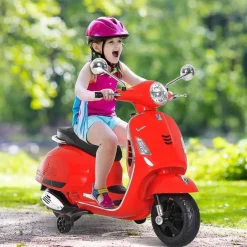 Homcom - Moto Eléctrica Infantil Rojo* Vehículos De Batería O A Pedales