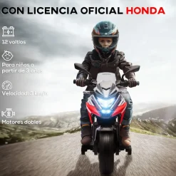 AIYAPLAY Homcom - Moto eléctrica infantil Honda Rojo/Negro