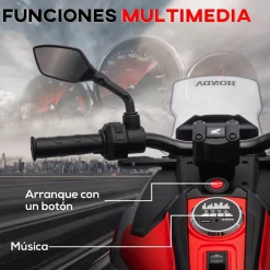 AIYAPLAY Homcom - Moto eléctrica infantil Honda Rojo/Negro
