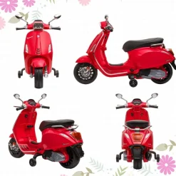 AIYAPLAY Homcom - Moto eléctrica infantil Vespa Rojo* Vehículos De Batería O A Pedales