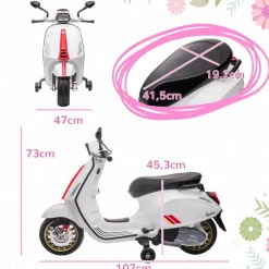 AIYAPLAY Homcom - Moto eléctrica infantil Vespa Blanco