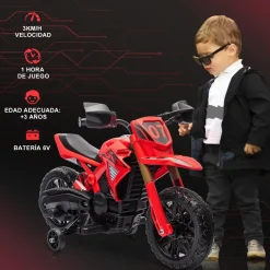 AIYAPLAY Homcom - Moto eléctrica para niños Rojo