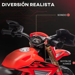 AIYAPLAY Homcom - Moto eléctrica para niños Rojo
