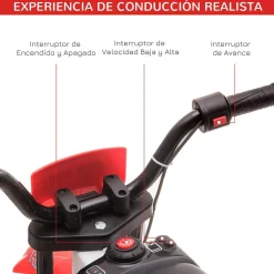 Homcom - Moto eléctrica rojo-blanco* Vehículos De Batería O A Pedales