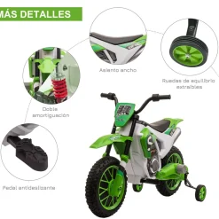 Homcom - Moto eléctrica 12V verde* Vehículos De Batería O A Pedales