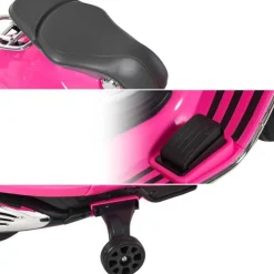 Homcom - Moto Eléctrica Vespa Infantil Rosa* Vehículos De Batería O A Pedales