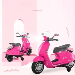 Homcom - Moto Eléctrica Vespa Infantil Rosa* Vehículos De Batería O A Pedales
