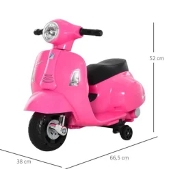 Homcom - Moto Eléctrica Vespa rosa* Vehículos De Batería O A Pedales
