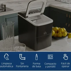 Homcom - Máquina Hielo Negro 90W