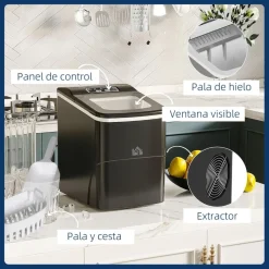 Homcom - Máquina Hielo Negro 90W