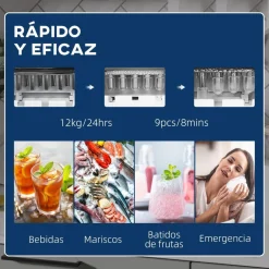 Homcom - Máquina Hielo Negro 90W