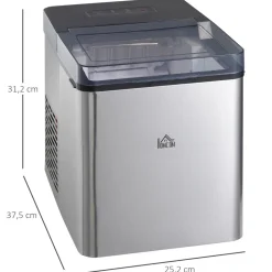 Homcom - Máquina Hielo Plateada 105W