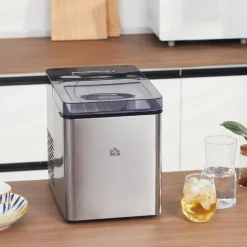 Homcom - Máquina Hielo Plateada 105W