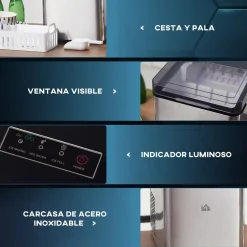 Homcom - Máquina Hielo Plateada 105W