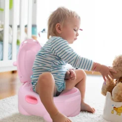Homcom - Orinal Infantil Hipopótamo Rosa* Baño Y Accesorios·Orinales Y Reductores