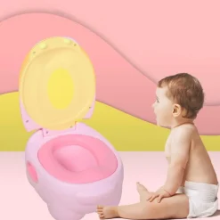 Homcom - Orinal Infantil Hipopótamo Rosa* Baño Y Accesorios·Orinales Y Reductores