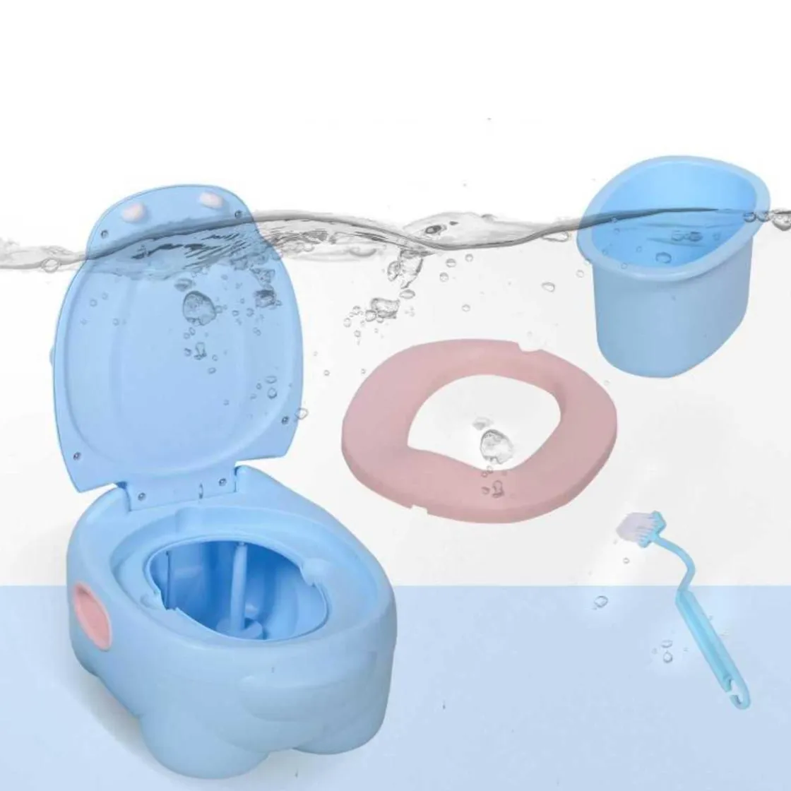 Homcom - Orinal Infantil Hipopótamo Azul* Baño Y Accesorios·Orinales Y Reductores