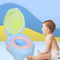 Homcom - Orinal Infantil Hipopótamo Azul* Baño Y Accesorios·Orinales Y Reductores