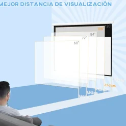 Homcom - Pantalla de proyección 100'' Blanco