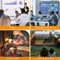 Homcom - Pantalla de proyección 120'' Blanco