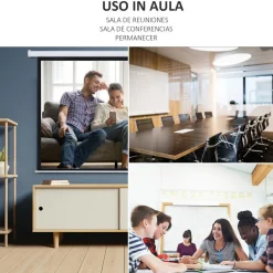 Homcom - Pantalla de proyección motorizada 100''con mando