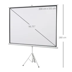 Homcom - Pantalla de proyección 100'' con soporte Blanco* Electrónicos