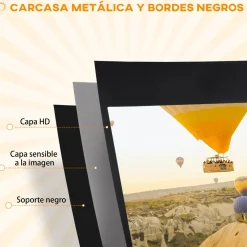 Homcom - Pantalla de proyección 84'' Negro