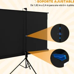 Homcom - Pantalla de proyección 84'' Negro