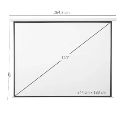 Homcom - Pantalla de proyección motorizada 120''con mando* Electrónicos