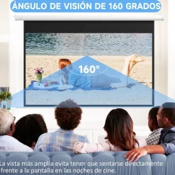 Homcom - Pantalla de proyección eléctrica 84'' Blanco con mando