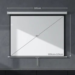 Homcom - Pantalla de proyección 84'' Blanco