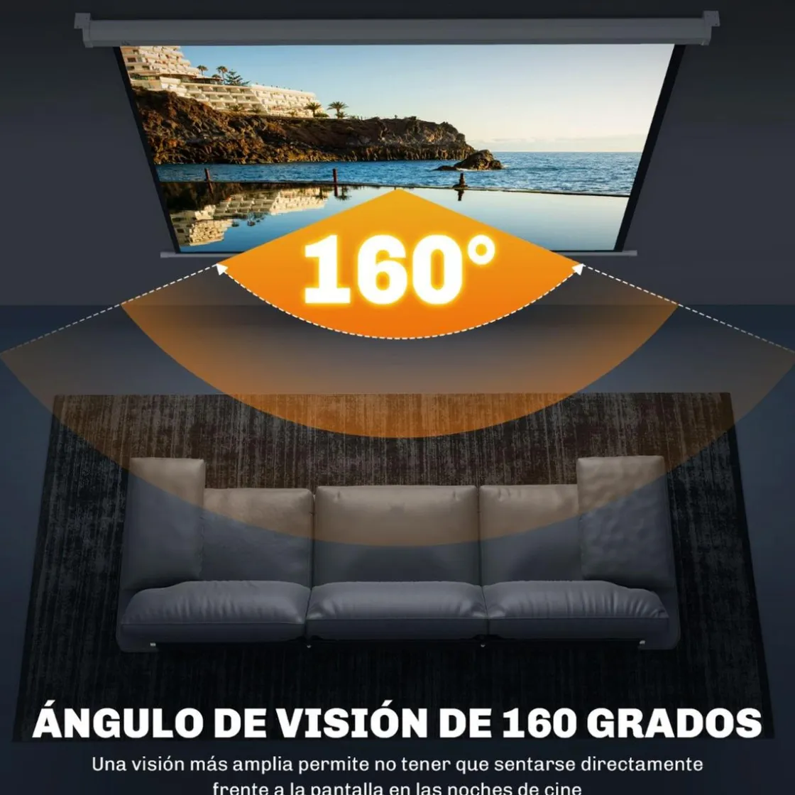 Homcom - Pantalla de proyección 84'' Blanco