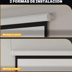 Homcom - Pantalla de proyección 84'' Blanco