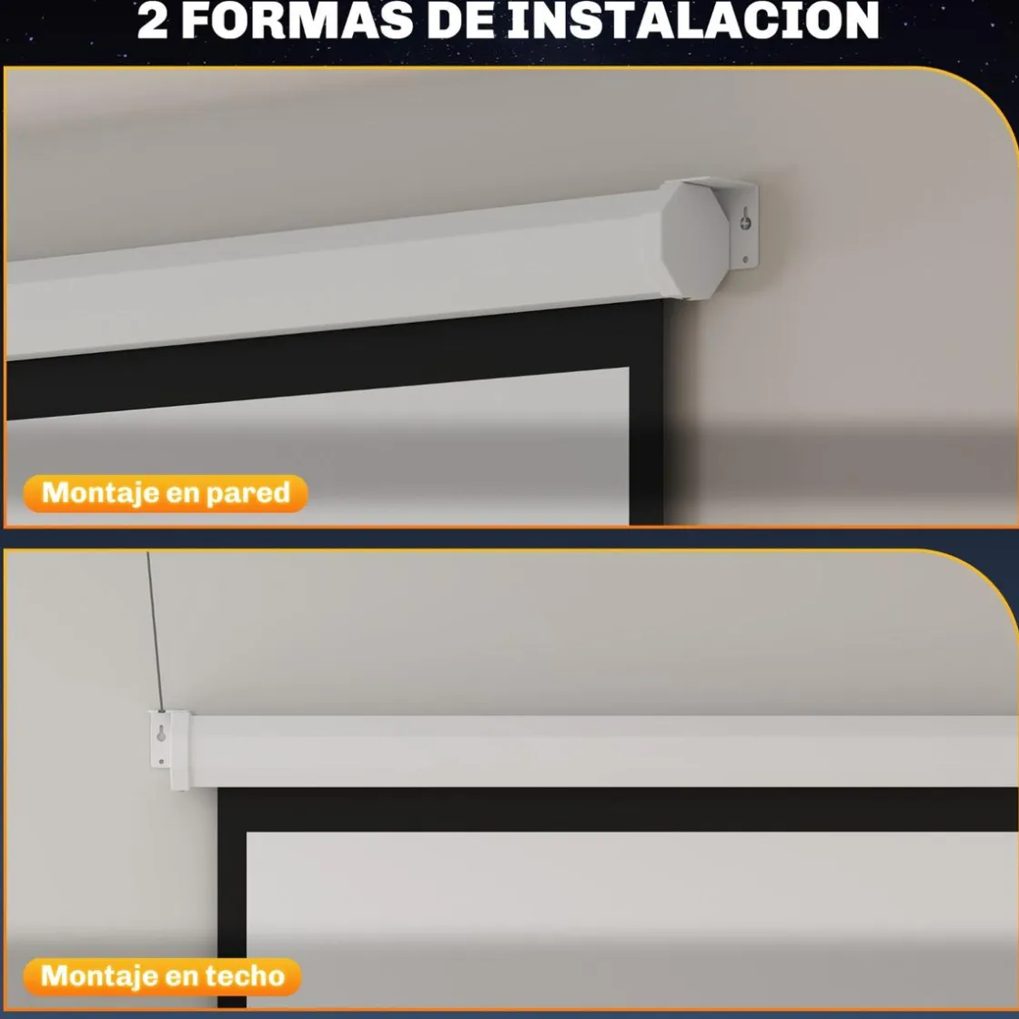 Homcom - Pantalla de proyección 84'' Blanco