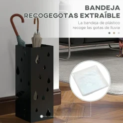 Homcom - Paragüero Negro