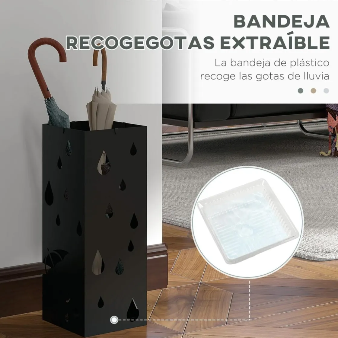 Homcom - Paragüero Negro