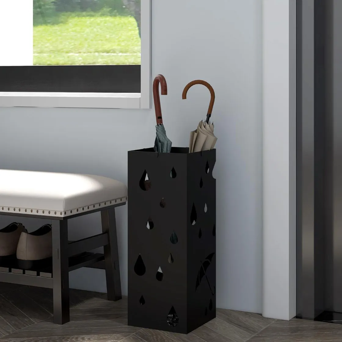 Homcom - Paragüero Negro