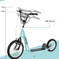 Homcom - Patinete Ajustable Para Niños Azul