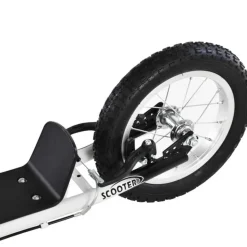 Homcom - Patinete Ajustable Para Niños Blanco/Negro