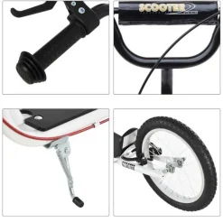 Homcom - Patinete Ajustable Para Niños Blanco* Patines Y Monopatines