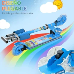 Homcom - Patinete azul con luces y música* Patines Y Monopatines