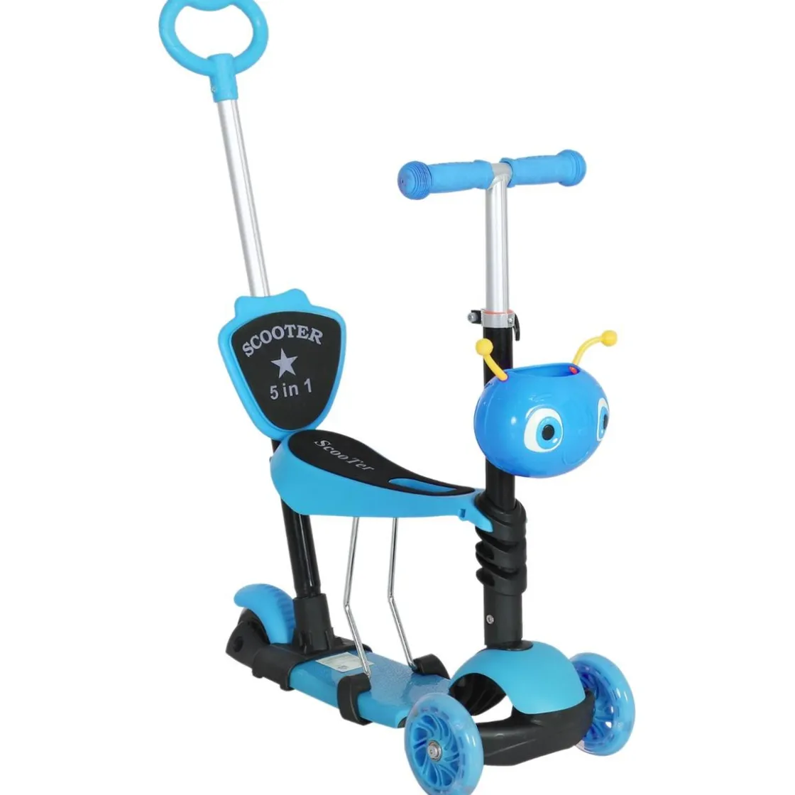 Homcom - Patinete evolutivo con asiento azul