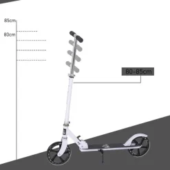 Homcom - Patinete Infantil Plegable Blanco